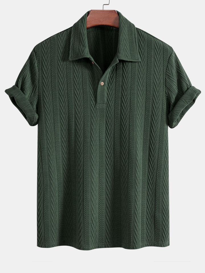 Rico- Knitted Geometric Jacquard Polo