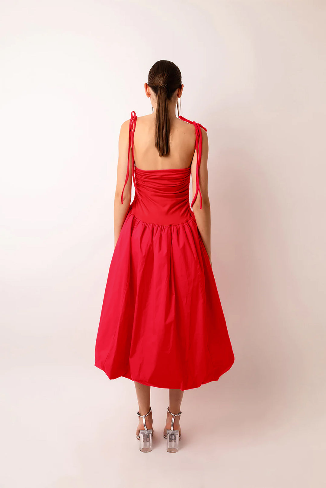 Alexa - Cherry Red Puffball Dress