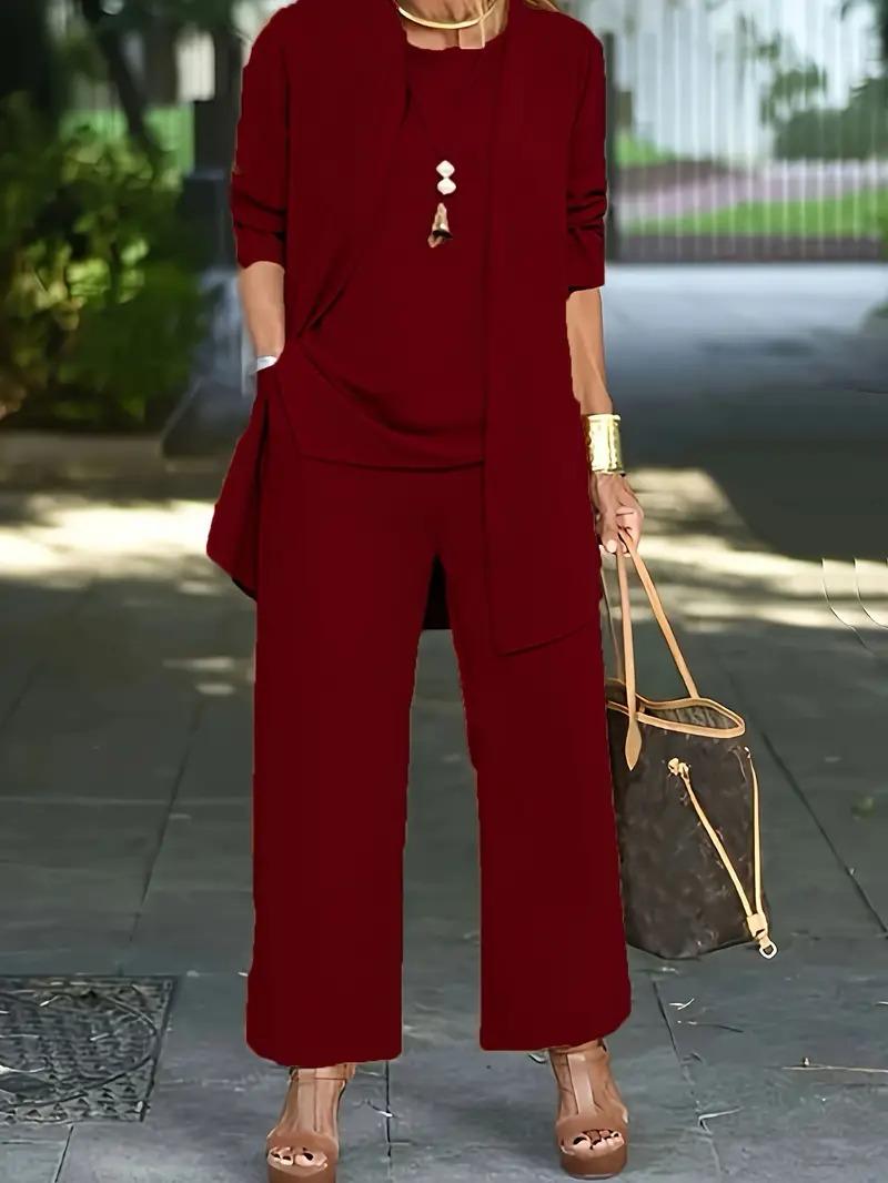 Rubis -Cardigan and Knit Trousers Set