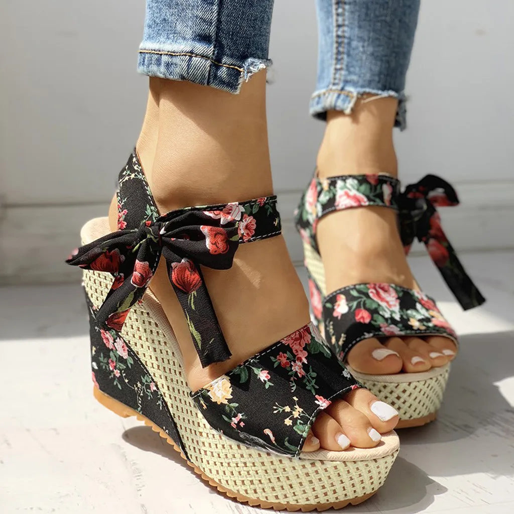 Flora - flower sandal heels