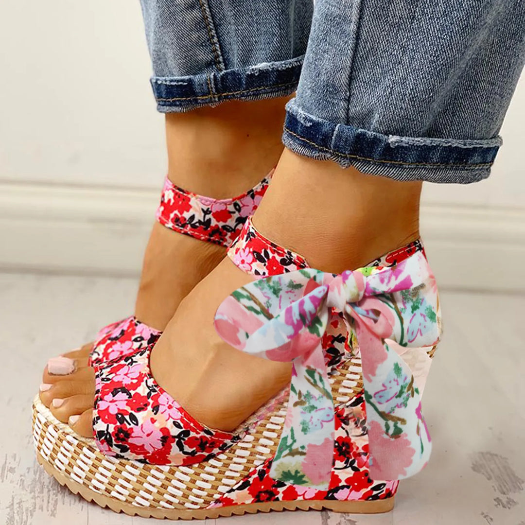 Flora - flower sandal heels