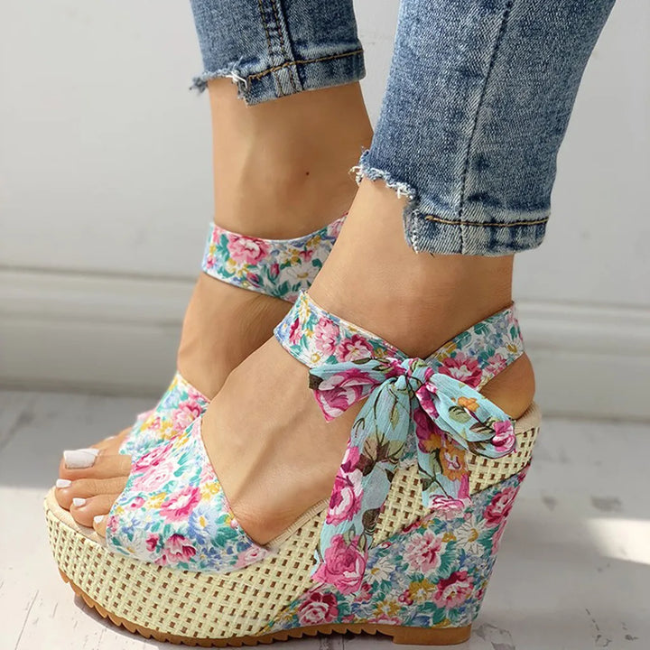 Flora - flower sandal heels