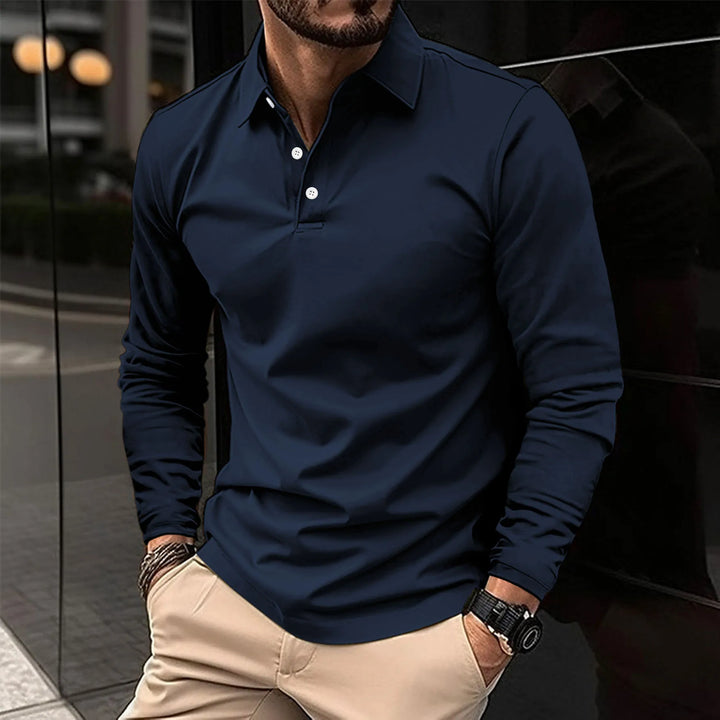 Ewan - Long-Sleeved Casual Polo Shirt