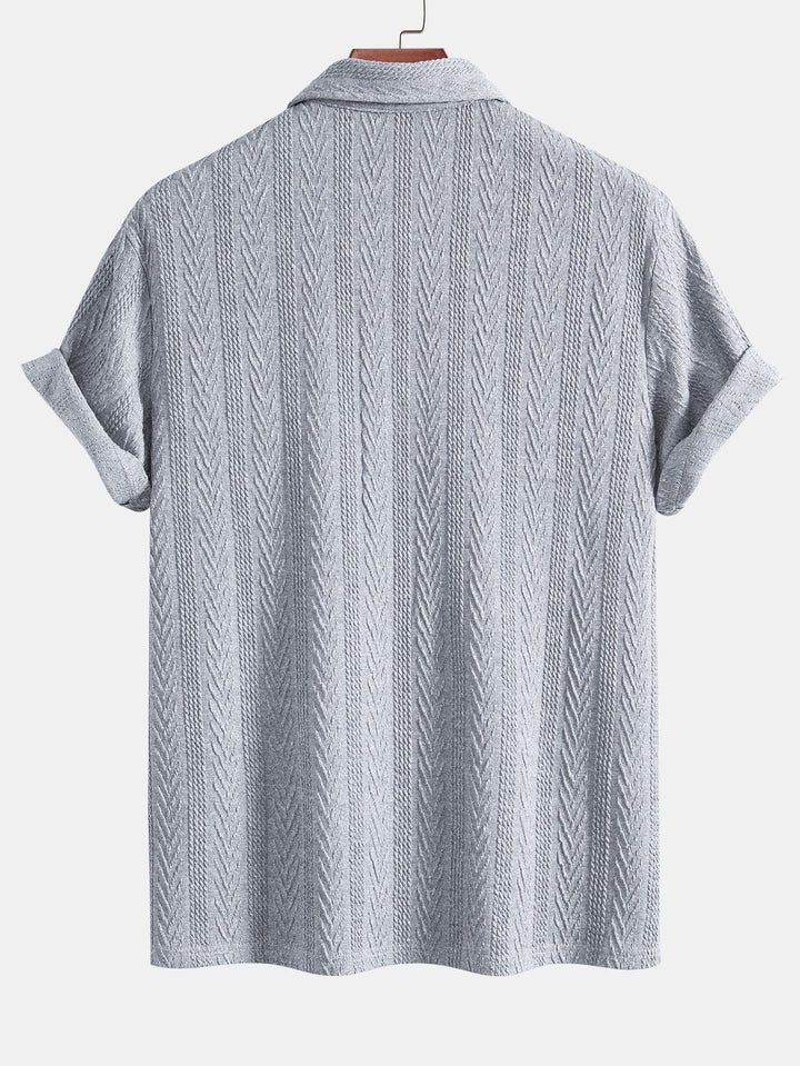 Rico- Knitted Geometric Jacquard Polo